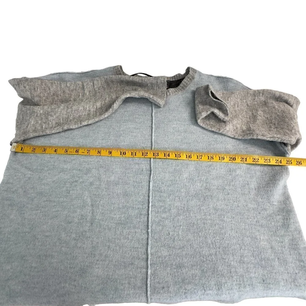 Westbound Wool Blend Oversized Boxy Drop Sleeve Colorblock Crew Neck Sweater (L)
